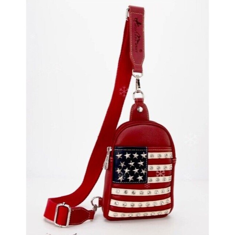 Montana West American Pride Collection Sling Bag Red Style US04-210RD